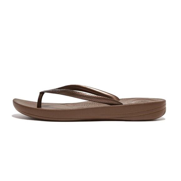 WOMEN'S FITFLOP LQUSHION ERGONOMIC FIIP-FLOPS BRONZE THONG slip on summer size 9 - Picture 1 of 7
